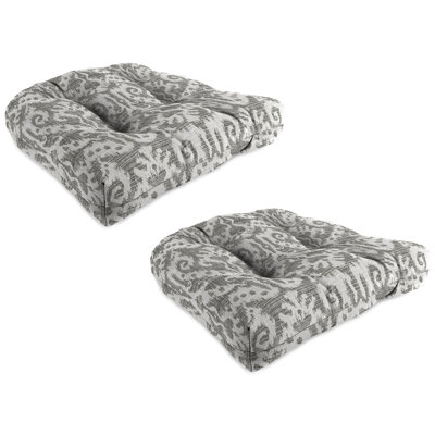 19" x 19" Contoured Outdoor Wicker Seat Cushion (Set of 2)