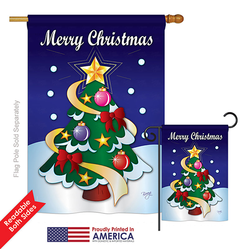 « merry christmas winter », impressions de noël en polyester de 2 côtés 40 x 28 po ensemble de drapeau