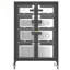 Meuble de rangement multimédia avec tablettes ajustables et roulettes