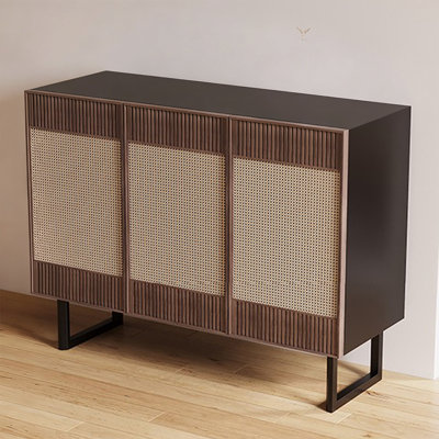 Modern Nut-Brown Solid Wood Sideboard