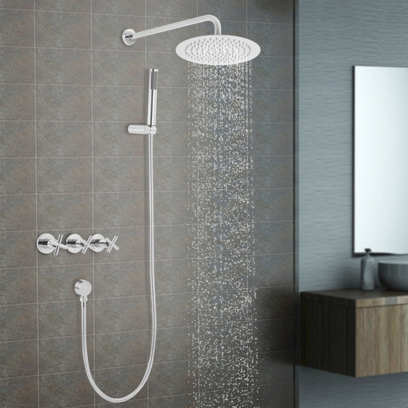 10-Inch Shower Kit With Handheld Spray, Silver