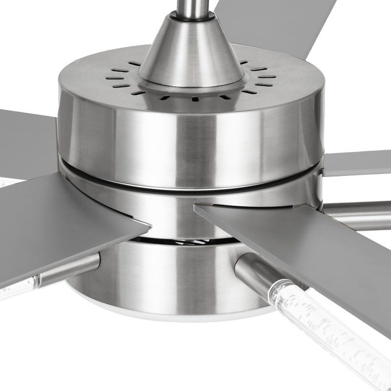 Mercer41 5 Blades Indoor Ceiling Fan with Light Kit and Remote, Black, Gold