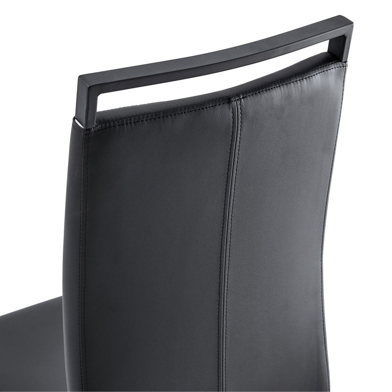 Chaise rembourrée polyvalente à haut dossier pour divers espaces avec des pieds en métal robustes, 4, Noir, noir, noir, noir