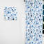Rideau obscurcissant géométrique abstrait bleu cobalt et blanc Cobalt I - 1 panneaux-107598979