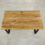Isaias Oak Solid Wood Top Metal Base Dining Table-2026069698-2026069702