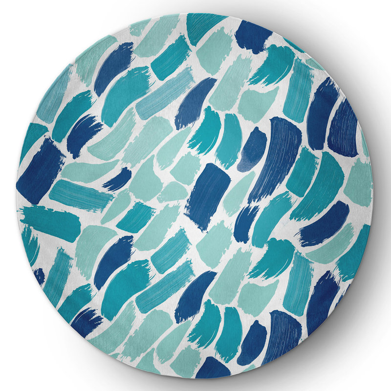 Charlottee Chenille Abstract Indoor Rug, Round 5'