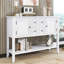 Grande console de rangement rétro Cambridge Series avec quatre petits tiroirs et une tablette inférieure pour les salons, les entrées et les cuisines-1764986704