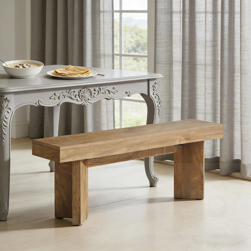 Banc en bois avec pieds, Brun rustique, Brun rustique