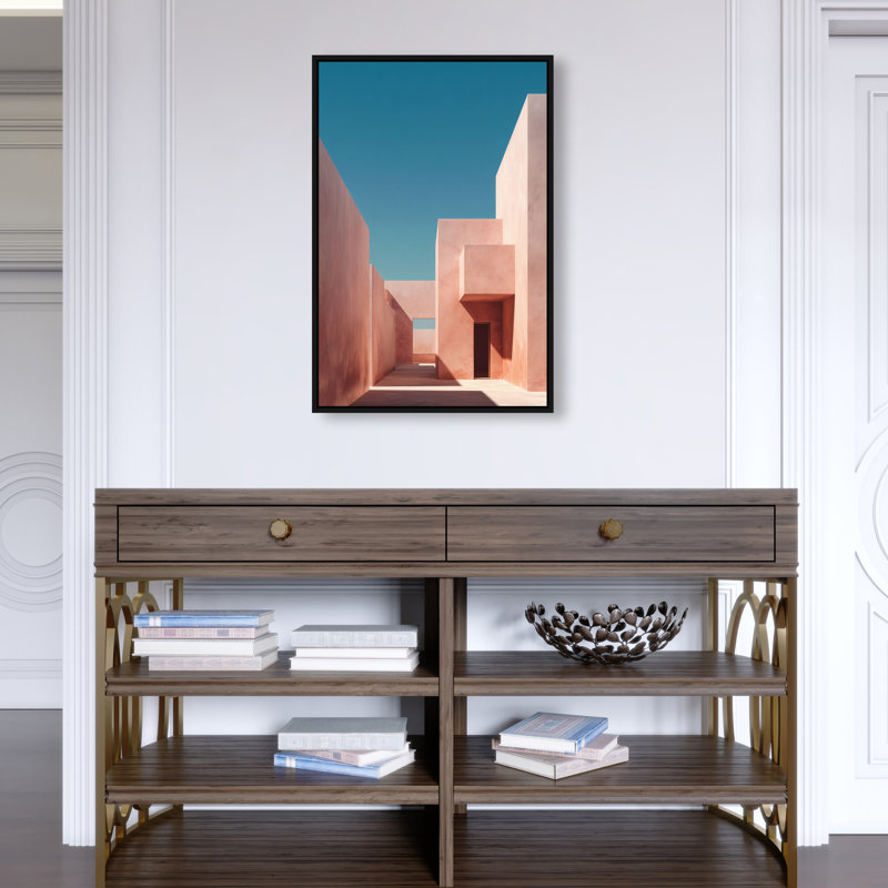 Structured Pink II Print by Oliver Gal, 16"H x 11"W, Black Floater Frame