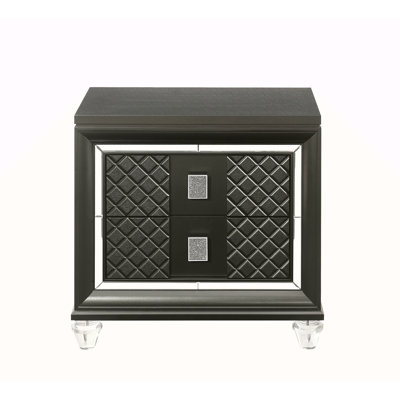 Metallic Gray Finish Nightstand