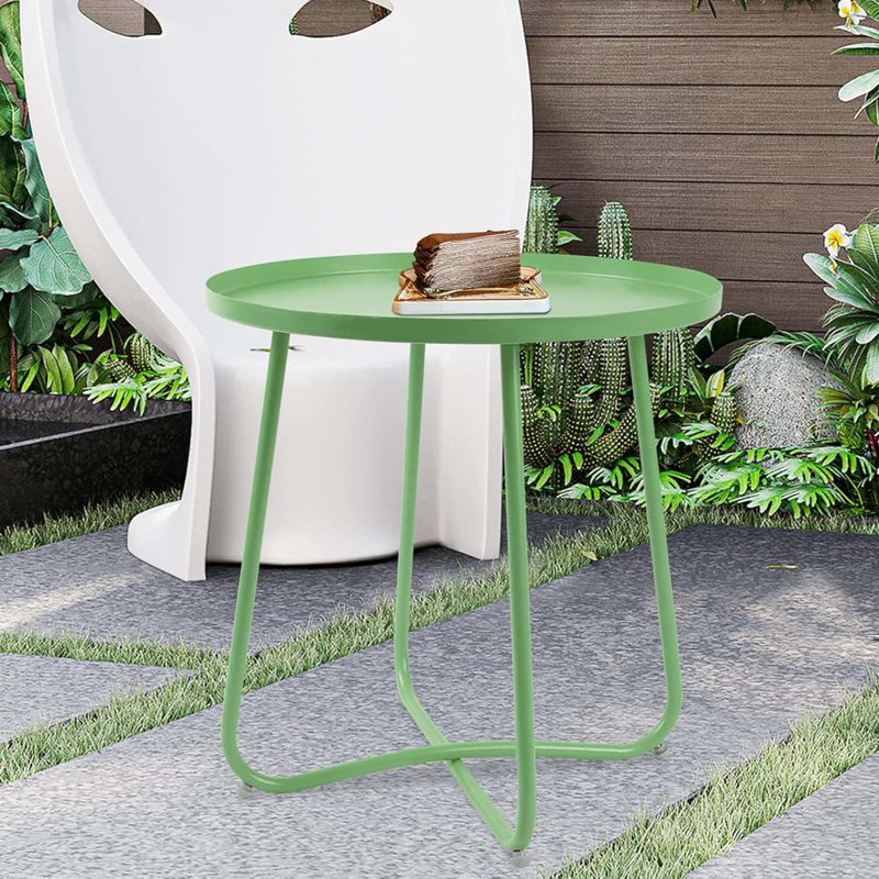 Tables d'appoint rondes en métal, Vert