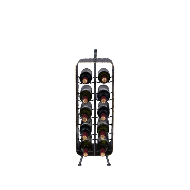 Stalwart 10 Bottle Floor Wine Rack in Gray