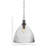Carina Chain Hung Pendant Shown In Brushed Nickel Finish With 14" Clear Ribbed Glass