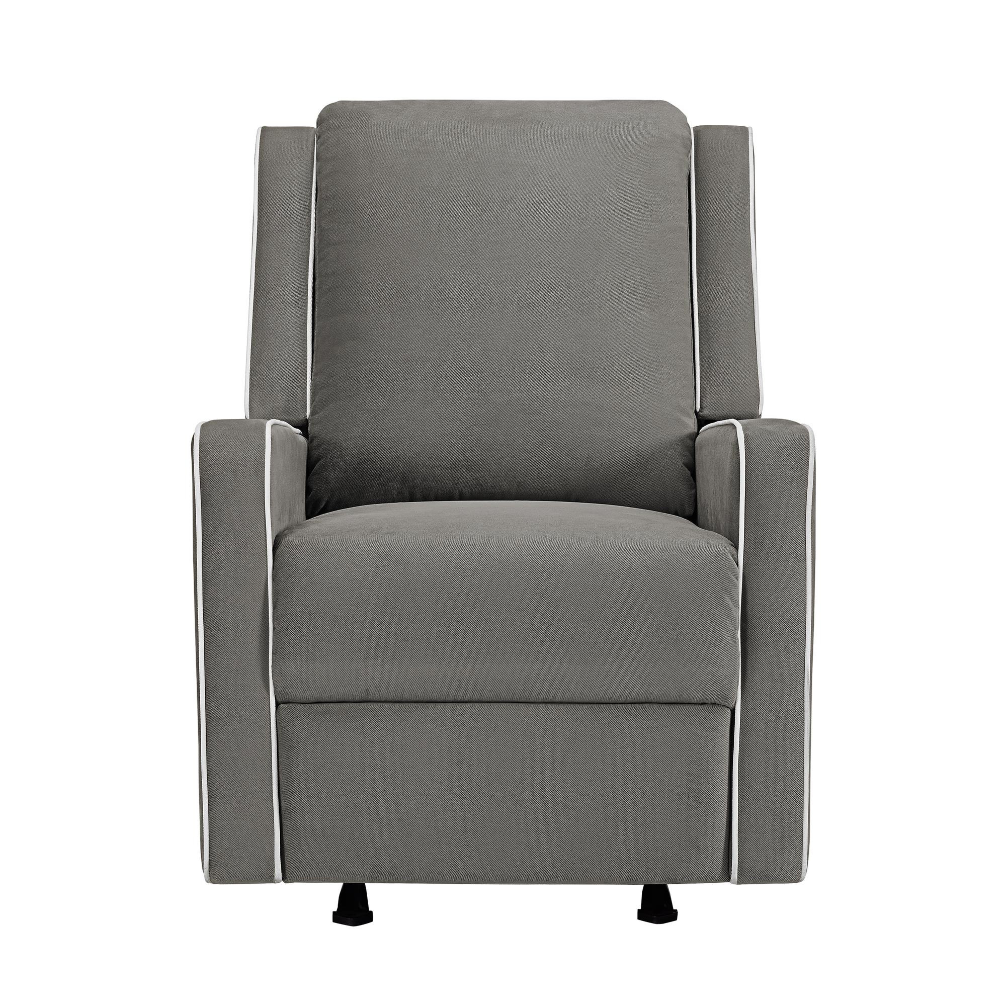 Gray Microfiber Baby Relax Mikayla Swivel Glider Recliner Chair