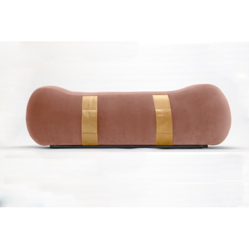 Milo Velvet Upholstered Bench, Cameo/Umber