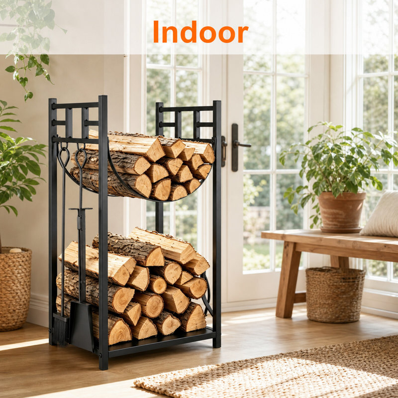 5 Pieces Firewood Rack with Gloves