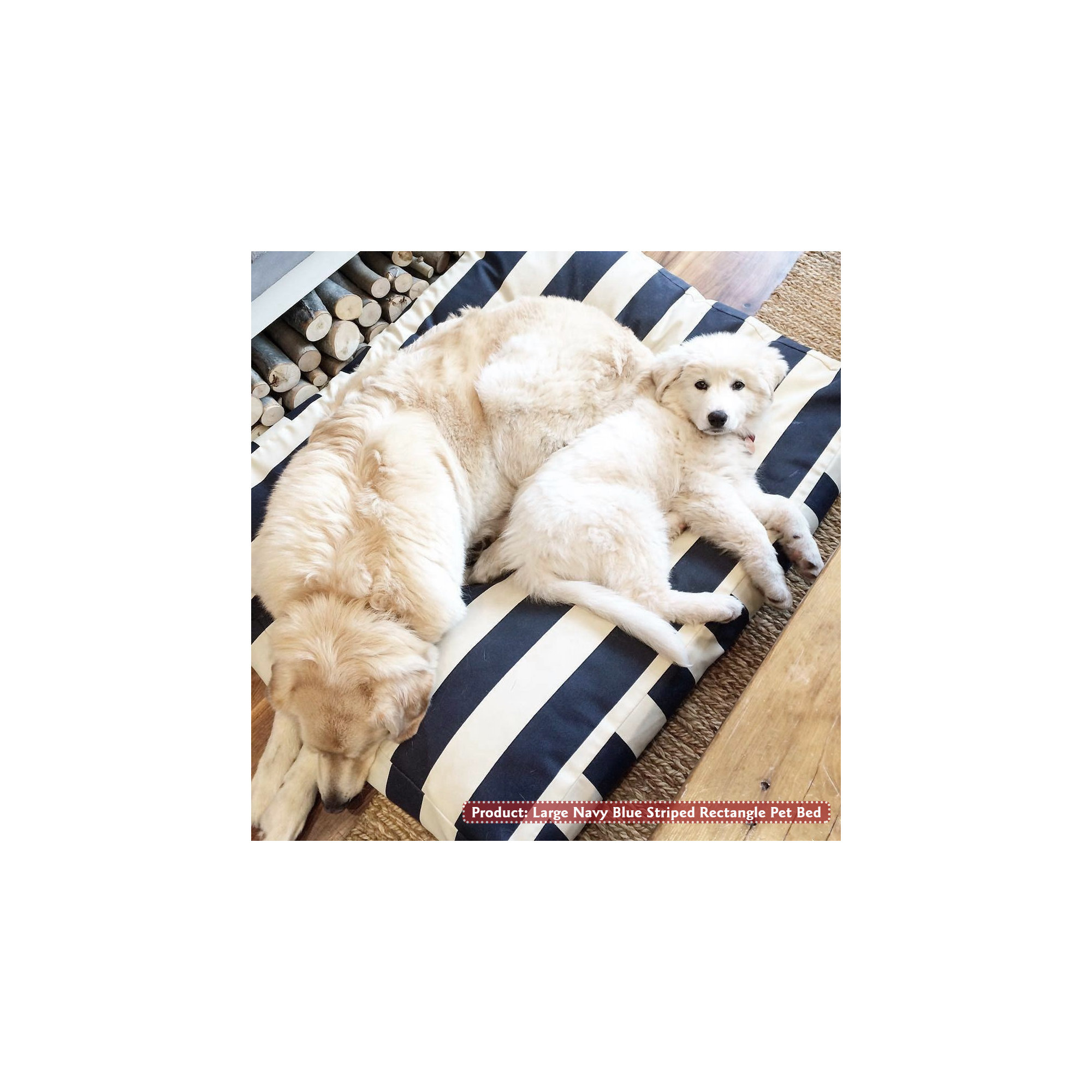 Majestic Washable Pet Bed, Navy Blue, Extra Large (42" W x 50" D x 5" H)