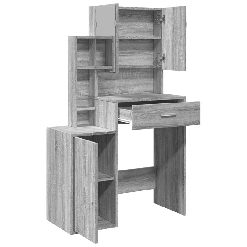 Dressing Table with Mirror, Grey Sonoma