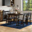 Ensemble de table de salle à manger de style campagnard 5 pièces, chaises en bois massif et rembourrées pour cuisines familiales