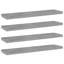 Ensemble de 4 tablettes vidaXL en bois d'ingénierie gris béton 15,7 x 7,9 x 0,6 po-865290147-865290162