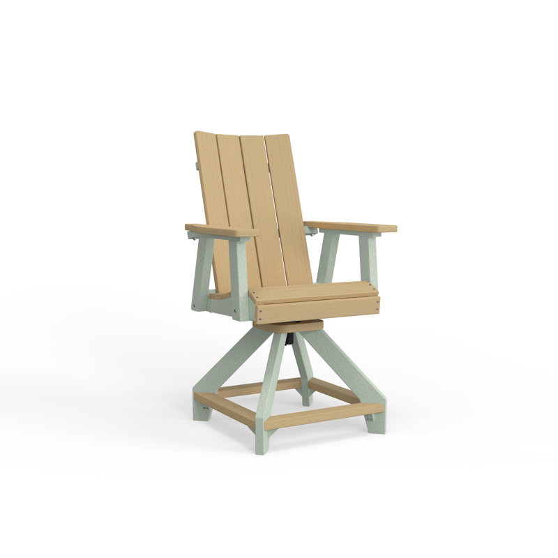 SOL Outdoor Bar Stool, Seafoam, Light Grey