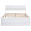 Cadre de lit double moderne avec lit gigogne simple et 2 tiroirs pour blanc brillant et blanc délavé