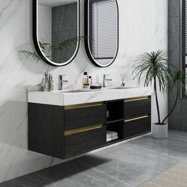 Wade Logan® Sauget 60 Double Bathroom Vanity Set, Wayfair