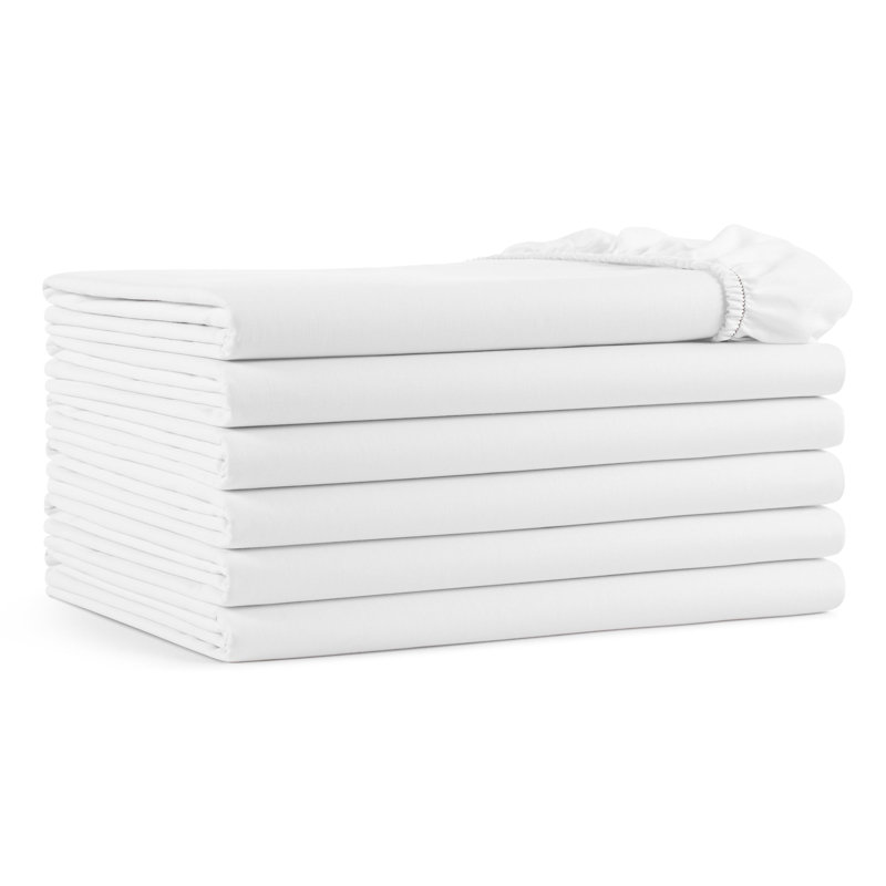 Arkwright Soft Hypoallergenic Cotton Blend T180 Fitted Sheets - Pack of 6, King Fitted Sheet