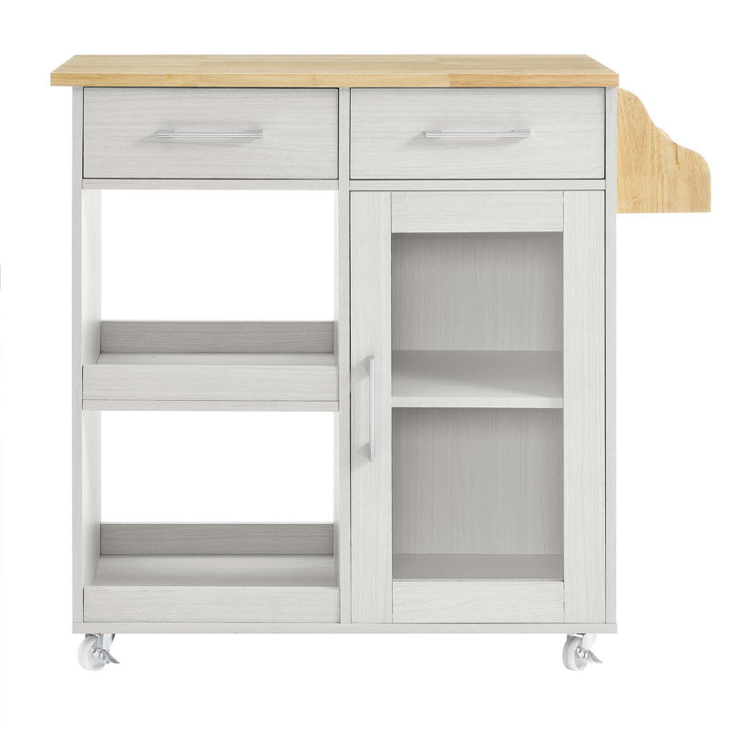 Modway Culinary Kitchen Cart With Spice Rack, White