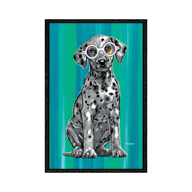 BW Dalmatian by P.D. Moreno - Floater Frame Gallery-Wrapped Canvas Giclée on Canvas, Black Framed, 66.04 cm H x 45.72 cm W