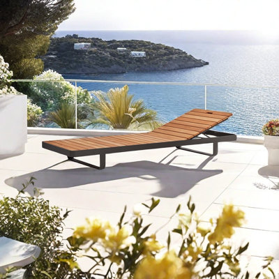 Chaise longue d'extérieur en teck