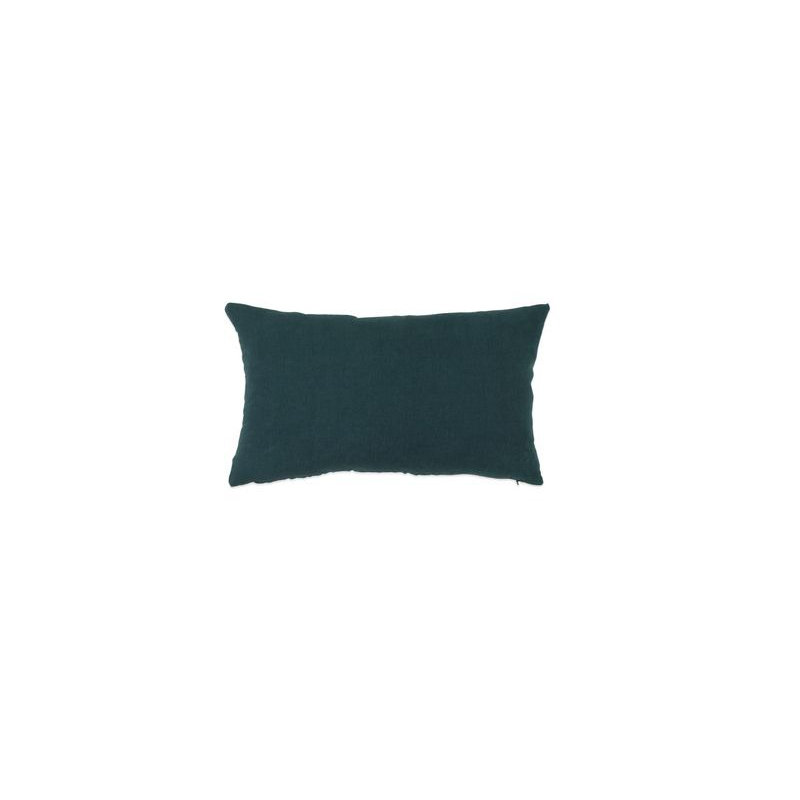 Simple Linen Pillow Cover & Insert, Peacock, Rectangle 12" H x 22" W