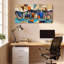 Ensemble de 1 tableau abstrait de paysage urbain sur toile tendue-2062136967