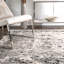 Tapis gris délavé à médaillons tissé à la machine de style traditionnel Fullwood-1024914043