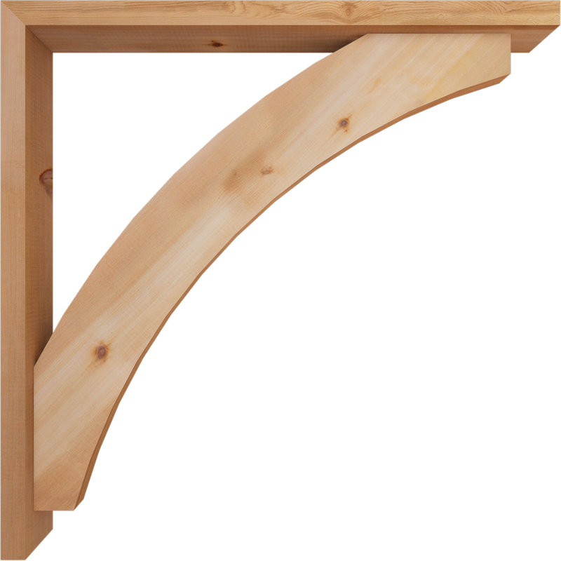 Thorton Block Bracket with Offset Brace, 34 x 34, 3 1/2"W Western Red Cedar (Smooth)