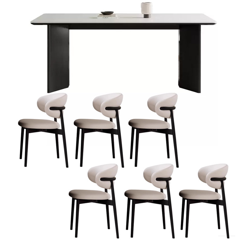 Table de salle à manger moderne et minimaliste, H 29,53 po x L 63 po x l 31,5 po