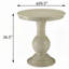 Table d'appoint blanc antique avec base piédestal