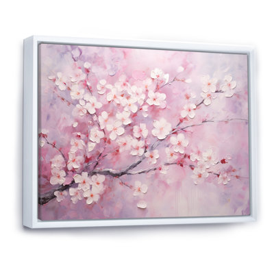 Minimalisme cerisier rose sur toile