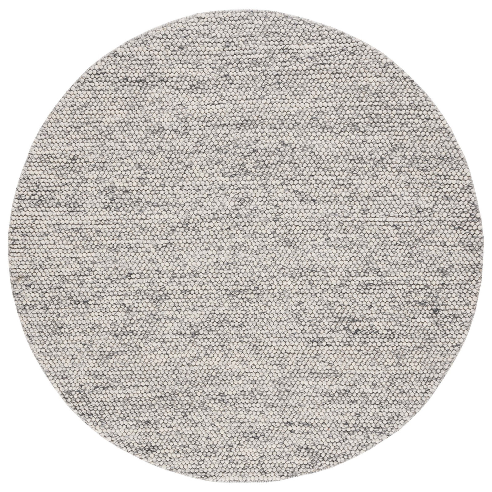 Elle Light Grey Ivory Hand-Woven Rug, Round 8'