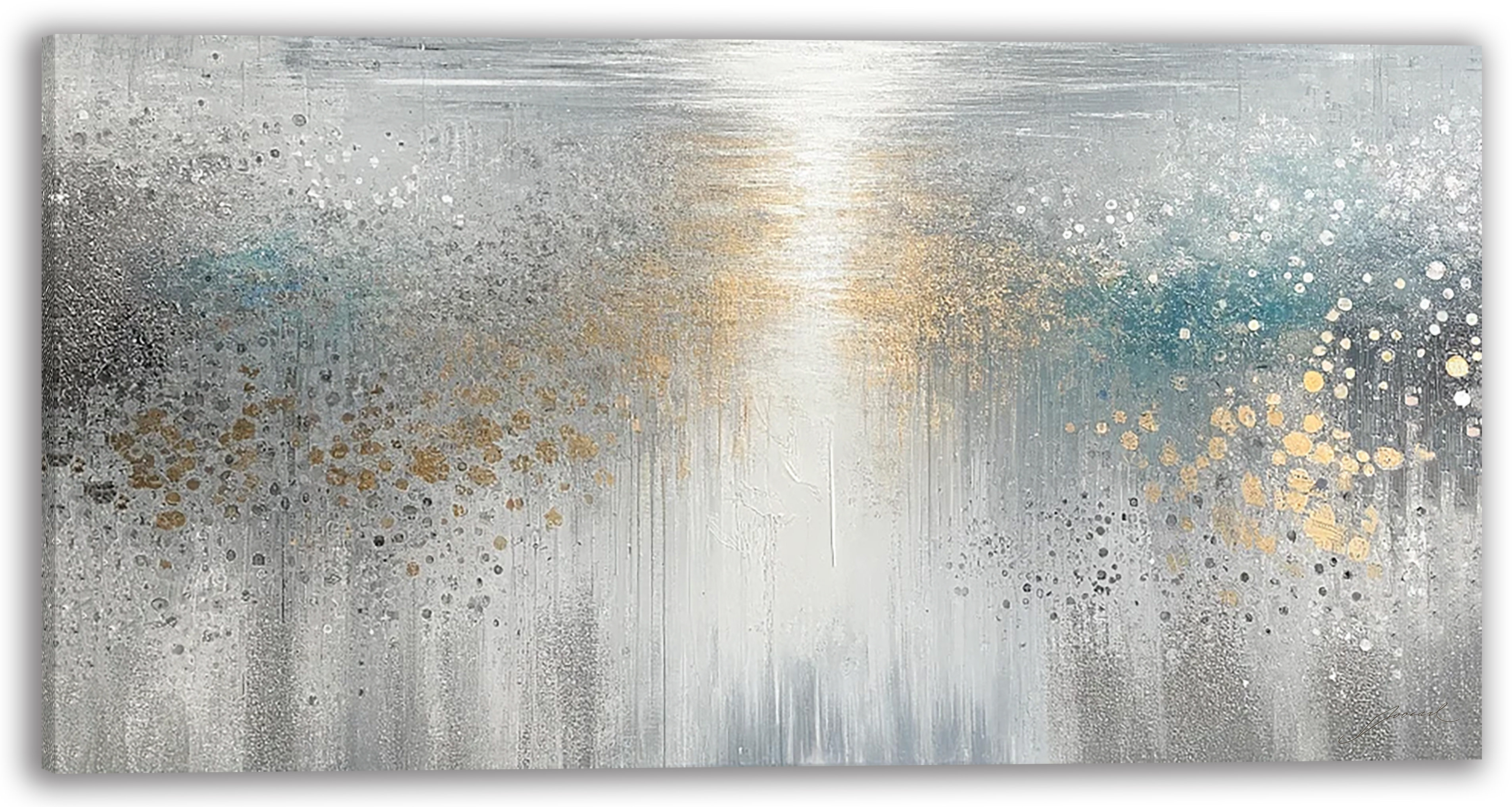 Ivy Bronx Golden Mist Abstract Wrapped Canvas Wall Art | Wayfair
