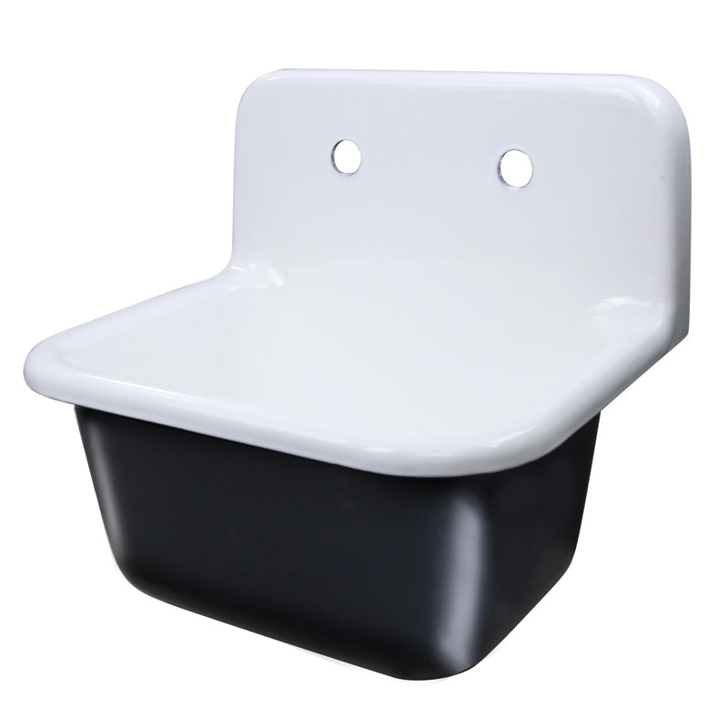 Anchor 22" L x 18" W Wall Mount Laundry Sink, Brushed Nickel