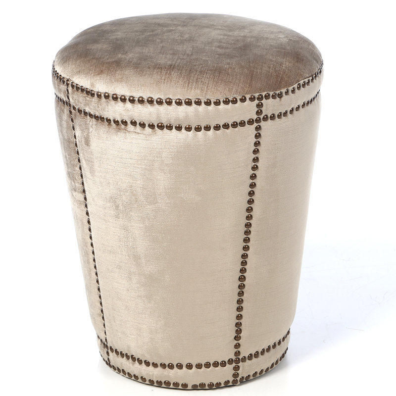 Kebrina Upholstered Ottoman, Antique Beige