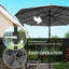 Parasol à double face facile à utiliser avec base, parasol de patio avec lumières solaires à DEL, parasol à double face Parasol