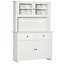 Buffet de cuisine 63,5 "avec huche, armoire de rangement pour garde-manger avec 4 tablettes, tiroirs, portes en verre encadrées