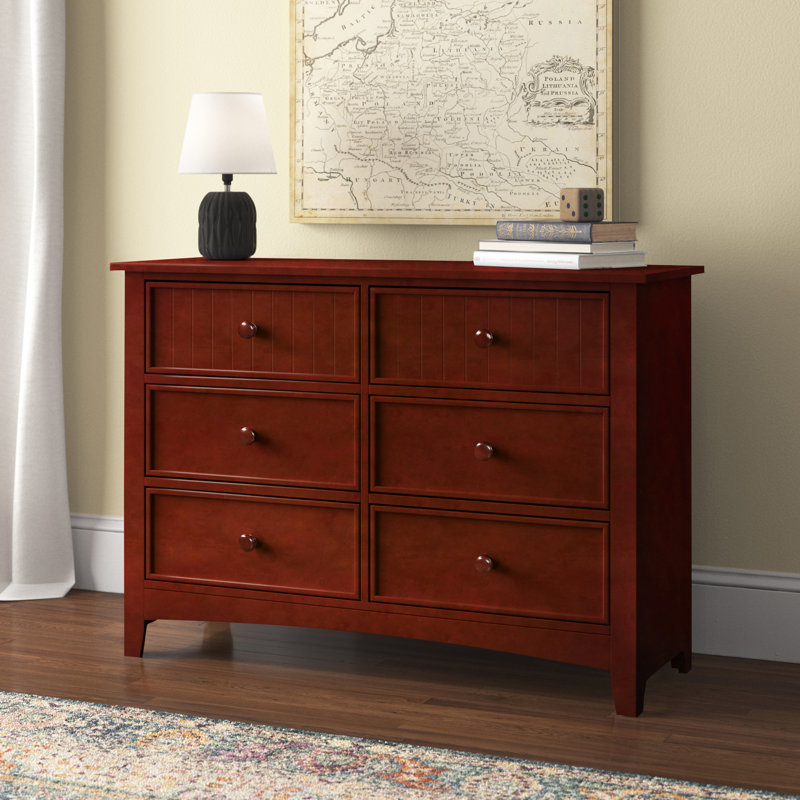 Commode double 6 tiroirs Agnew, Cerisier
