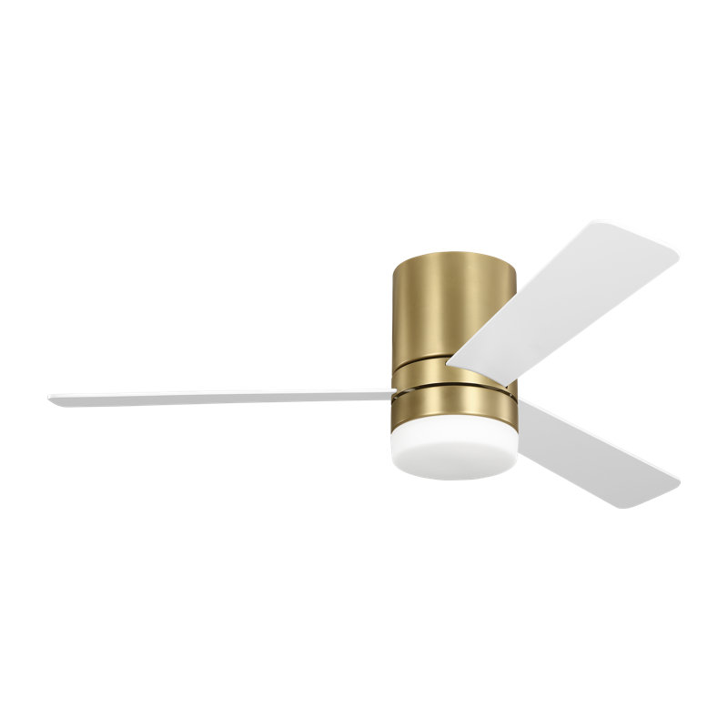 Ventilateur de plafond avec lumières DEL Kris, Blanc mat, 52", Bronze brillant