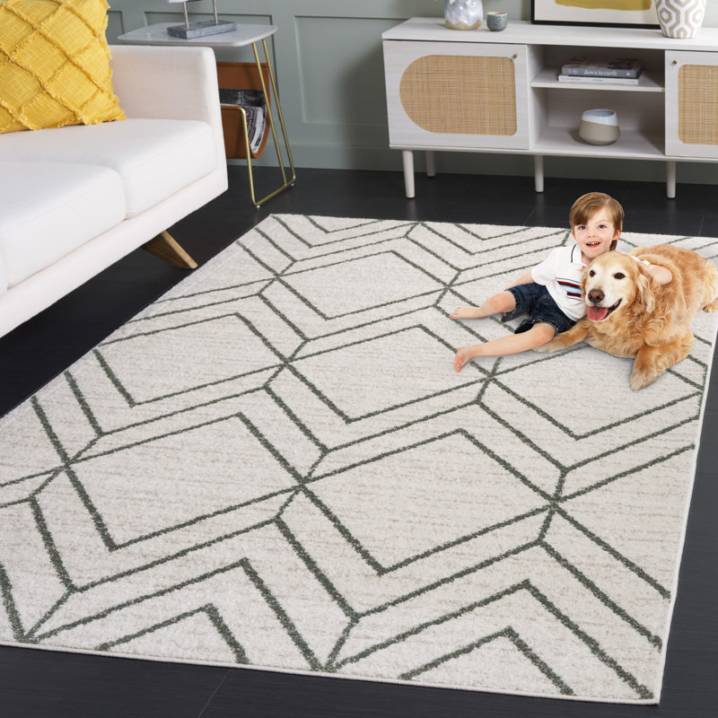 Tapis géométrique Wyckwood Performance, Tapis de couloir 2 pi 6 po x 8 pi