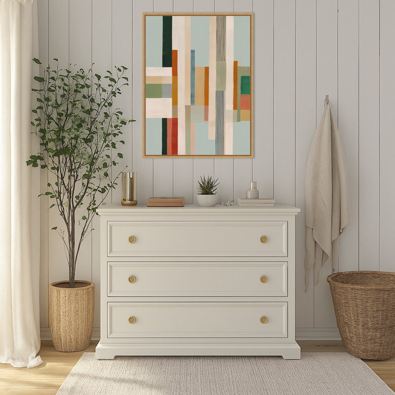 "Modern Geometric Color Blocks" par Nadjaa, reproduction d'art sur toile encadrée