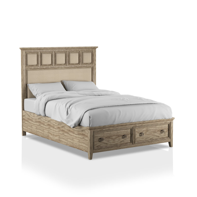 Lit plateforme tapissier avec rangement Chavelle, Grand