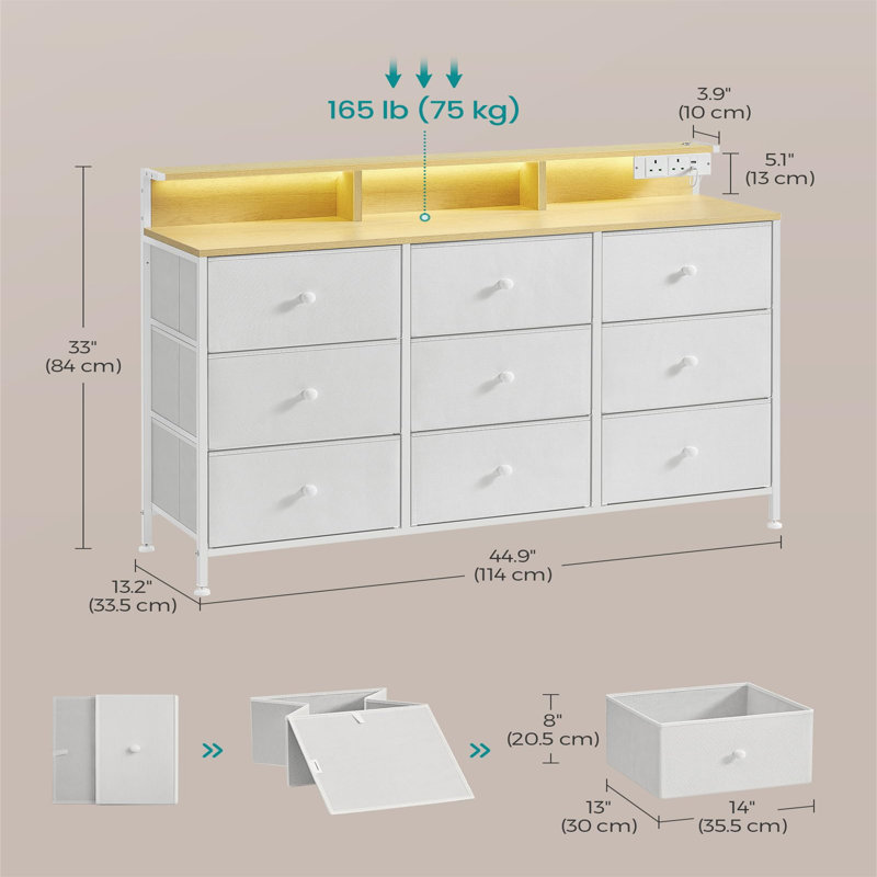Catela 9 - Drawer Chest of Drawers, White
